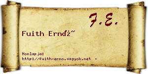Fuith Ernő névjegykártya