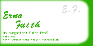 erno fuith business card
