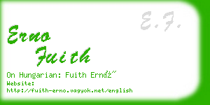 erno fuith business card